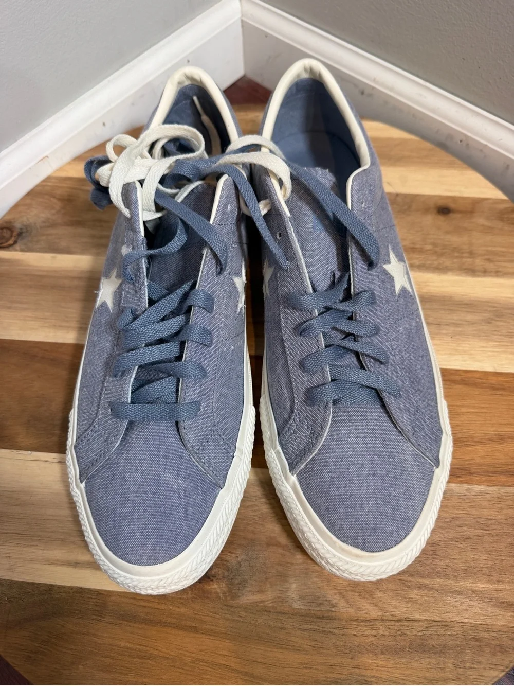 Converse One Star Pro Blue Chambray Sneakers Men Sz 11.5 / Womens Sz 13 Low Top - Picture 5 of 14
